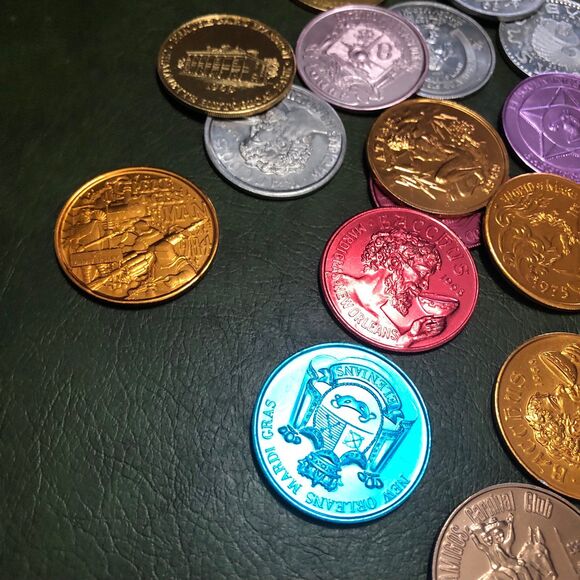 Vintage Lot of 46 Mardi Gras Tokens Range 1960s-1980s, Collectible, Crafting - Picture 8 of 12